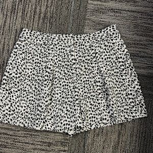 Black and white pleated shorts
